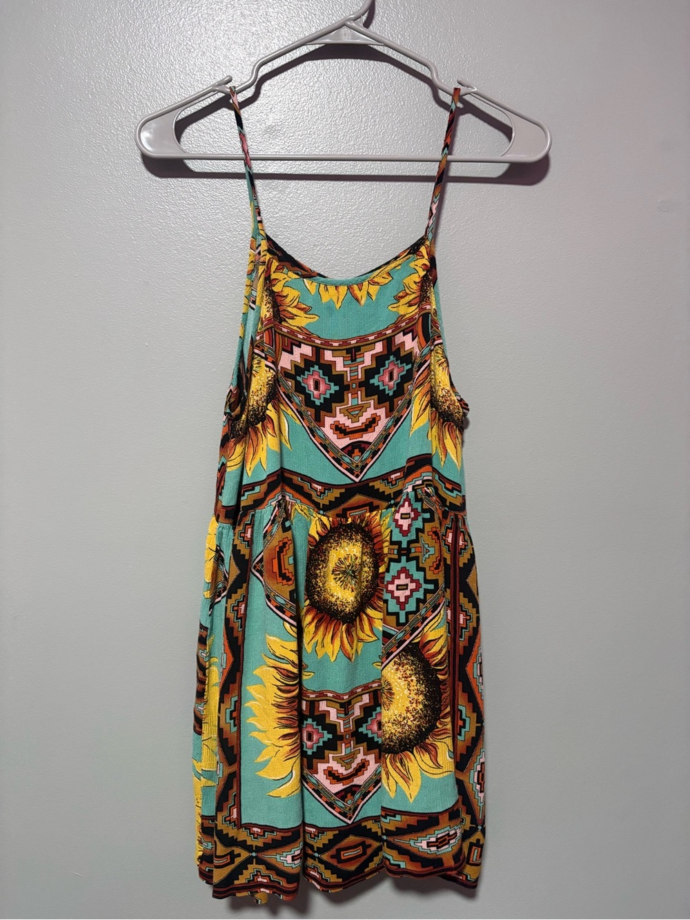 MinkPink Sunflower & Southwestern Print Swing Dress – Size Small